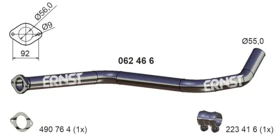 Abgasrohr Mitte ERNST 062466 Bild Abgasrohr Mitte ERNST 062466