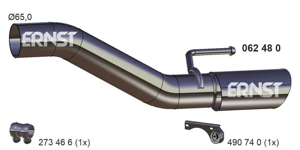 Abgasrohr hinten ERNST 062480