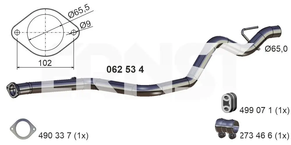 Abgasrohr hinten ERNST 062534
