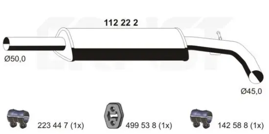 Mittelschalldämpfer ERNST 112222 Bild Mittelschalldämpfer ERNST 112222