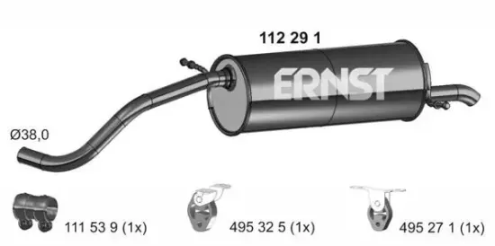 Endschalldämpfer ERNST 112291 Bild Endschalldämpfer ERNST 112291