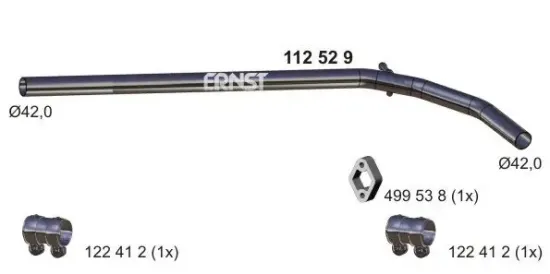 Abgasrohr Mitte ERNST 112529 Bild Abgasrohr Mitte ERNST 112529