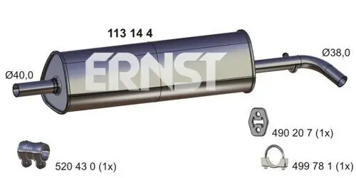 Mittelschalldämpfer ERNST 113144