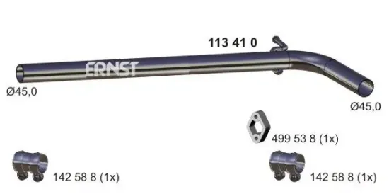 Abgasrohr mitte ERNST 113410 Bild Abgasrohr mitte ERNST 113410