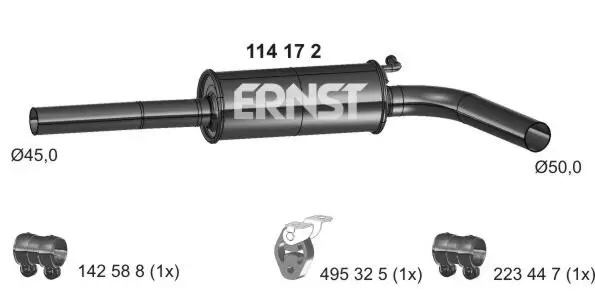 Mittelschalldämpfer ERNST 114172