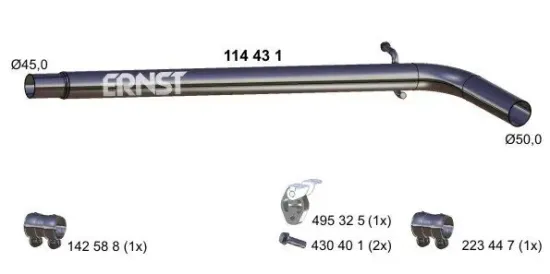 Abgasrohr Mitte ERNST 114431 Bild Abgasrohr Mitte ERNST 114431