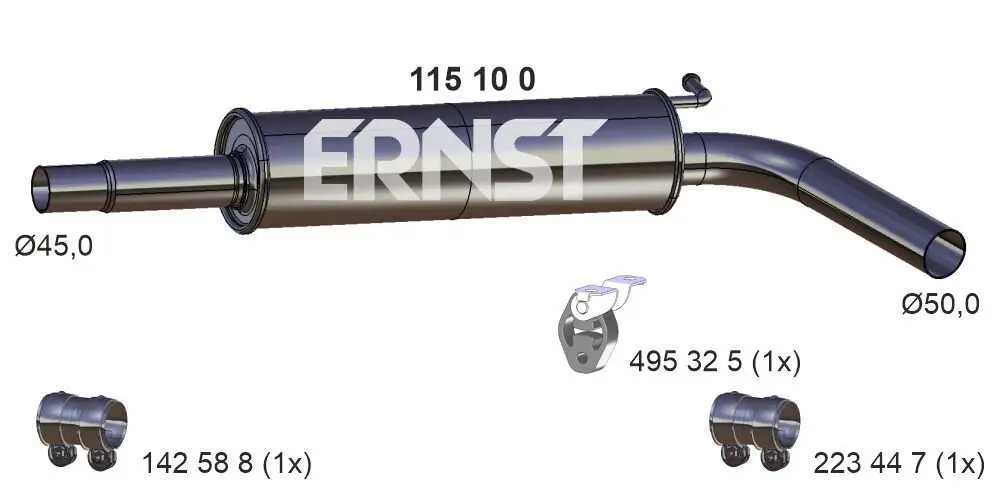 Mittelschalldämpfer ERNST 115100 Bild Mittelschalldämpfer ERNST 115100