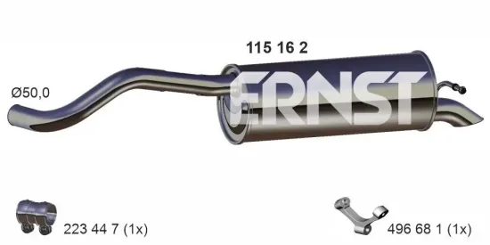 Endschalldämpfer ERNST 115162 Bild Endschalldämpfer ERNST 115162