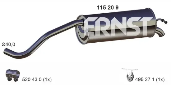 Endschalldämpfer ERNST 115209 Bild Endschalldämpfer ERNST 115209