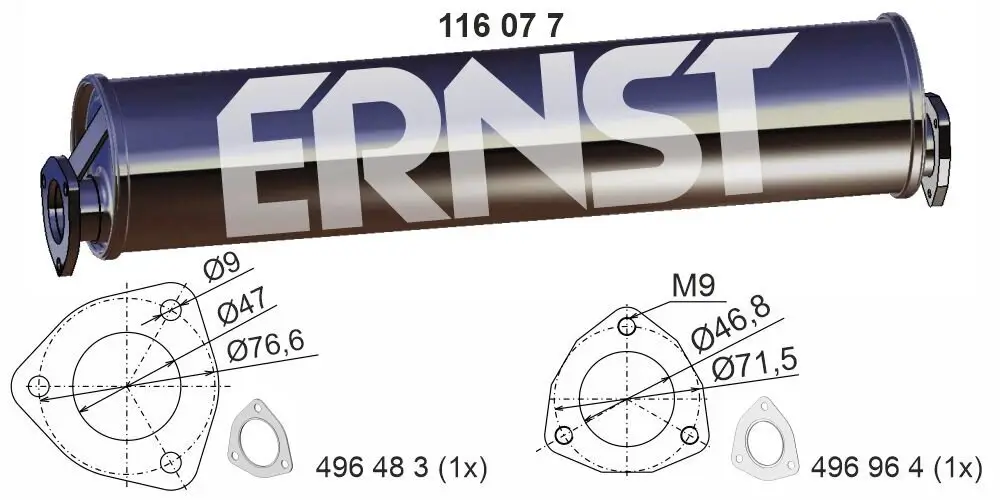 Endschalldämpfer ERNST 116077