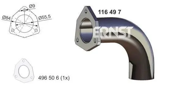 Abgasrohr hinten ERNST 116497