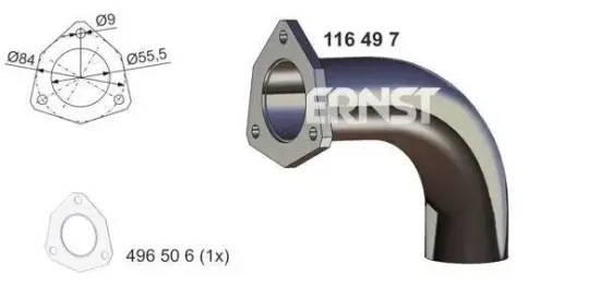 Abgasrohr hinten ERNST 116497 Bild Abgasrohr hinten ERNST 116497