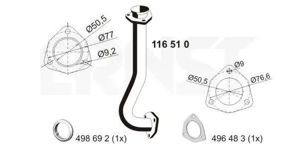 Abgasrohr vorne ERNST 116510
