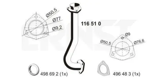 Abgasrohr vorne ERNST 116510 Bild Abgasrohr vorne ERNST 116510