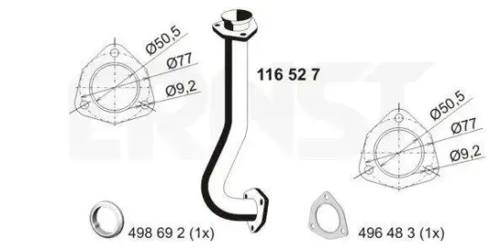 Abgasrohr vorne ERNST 116527 Bild Abgasrohr vorne ERNST 116527