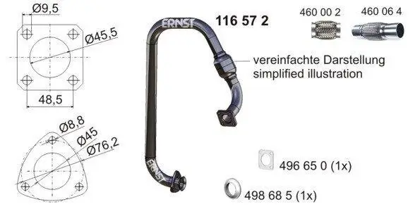 Abgasrohr ERNST 116572