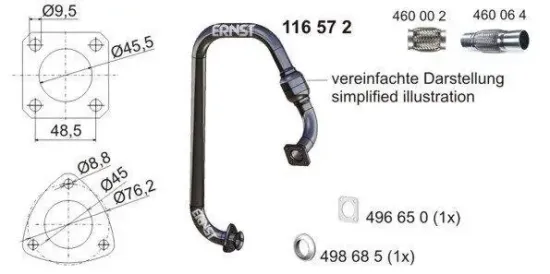 Abgasrohr ERNST 116572 Bild Abgasrohr ERNST 116572