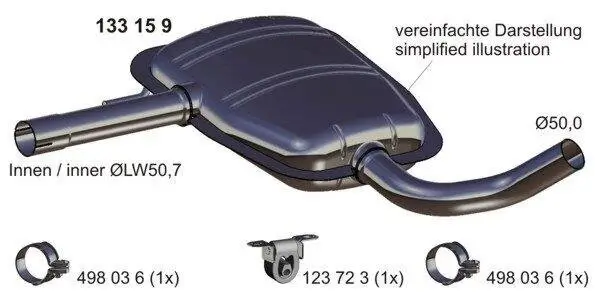 Mittelschalldämpfer ERNST 133159