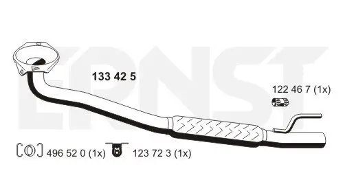 Abgasrohr vorne ERNST 133425 Bild Abgasrohr vorne ERNST 133425