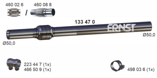 Abgasrohr Mitte ERNST 133470 Bild Abgasrohr Mitte ERNST 133470