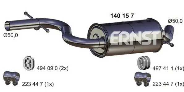 Mittelschalldämpfer ERNST 140157