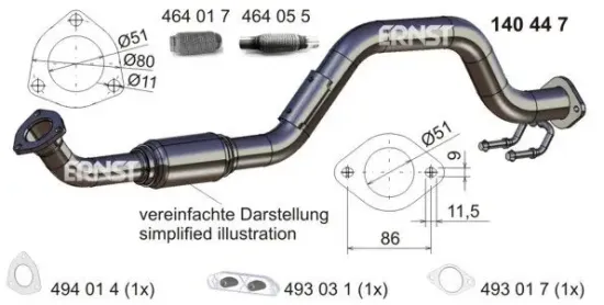 Abgasrohr ERNST 140447 Bild Abgasrohr ERNST 140447