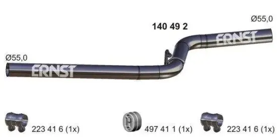 Abgasrohr mitte ERNST 140492 Bild Abgasrohr mitte ERNST 140492