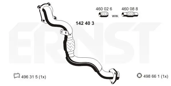 Abgasrohr vorne ERNST 142403