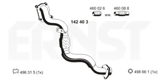 Abgasrohr vorne ERNST 142403 Bild Abgasrohr vorne ERNST 142403