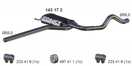 Mittelschalldämpfer ERNST 143172 Bild Mittelschalldämpfer ERNST 143172