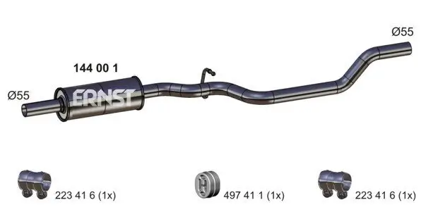 Mittelschalldämpfer ERNST 144001