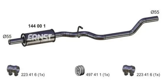 Mittelschalldämpfer ERNST 144001 Bild Mittelschalldämpfer ERNST 144001