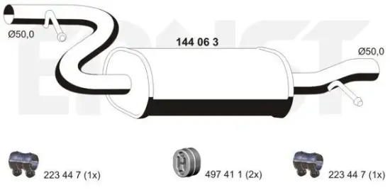 Mittelschalldämpfer ERNST 144063 Bild Mittelschalldämpfer ERNST 144063