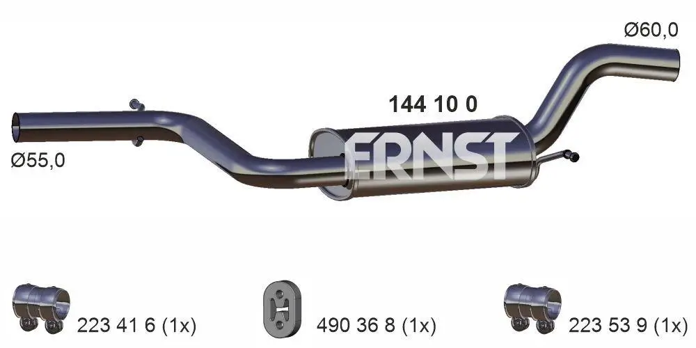 Mittelschalldämpfer ERNST 144100