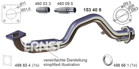 Abgasrohr ERNST 153409 Bild Abgasrohr ERNST 153409