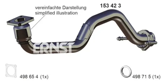 Abgasrohr vorne ERNST 153423 Bild Abgasrohr vorne ERNST 153423