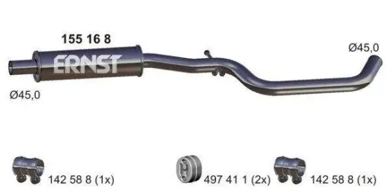 Mittelschalldämpfer ERNST 155168 Bild Mittelschalldämpfer ERNST 155168