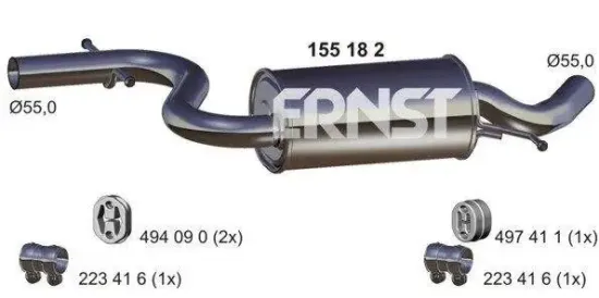 Mittelschalldämpfer ERNST 155182 Bild Mittelschalldämpfer ERNST 155182