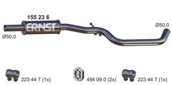 Mittelschalldämpfer ERNST 155236 Bild Mittelschalldämpfer ERNST 155236