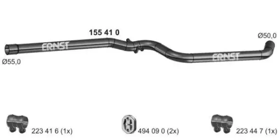 Abgasrohr mitte ERNST 155410 Bild Abgasrohr mitte ERNST 155410