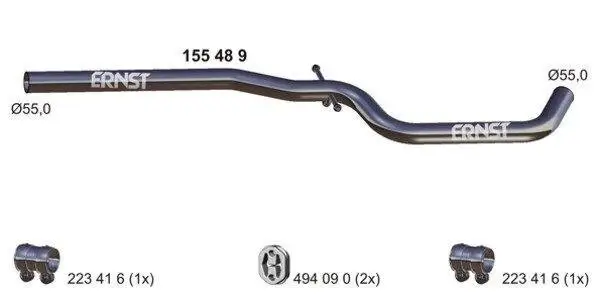 Abgasrohr Mitte ERNST 155489