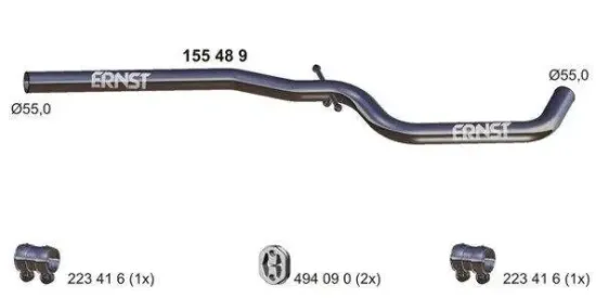 Abgasrohr Mitte ERNST 155489 Bild Abgasrohr Mitte ERNST 155489