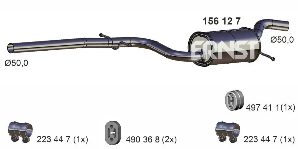 Mittelschalldämpfer ERNST 156127