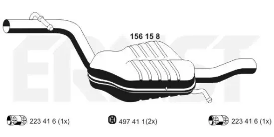 Mittelschalldämpfer ERNST 156158 Bild Mittelschalldämpfer ERNST 156158