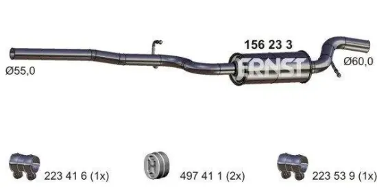 Mittelschalldämpfer ERNST 156233 Bild Mittelschalldämpfer ERNST 156233