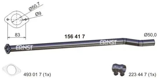 Abgasrohr mitte ERNST 156417 Bild Abgasrohr mitte ERNST 156417