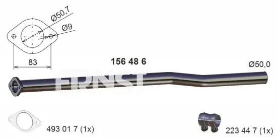 Abgasrohr Mitte ERNST 156486 Bild Abgasrohr Mitte ERNST 156486