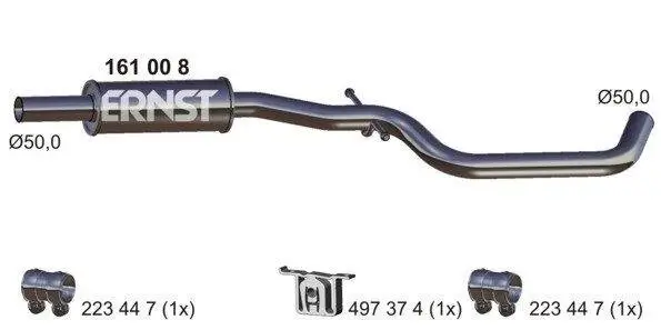 Mittelschalldämpfer ERNST 161008