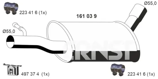 Mittelschalldämpfer ERNST 161039 Bild Mittelschalldämpfer ERNST 161039