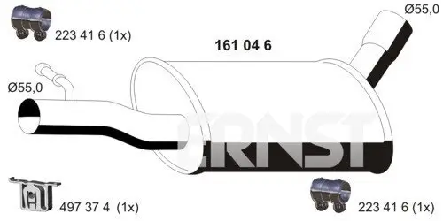 Mittelschalldämpfer ERNST 161046 Bild Mittelschalldämpfer ERNST 161046